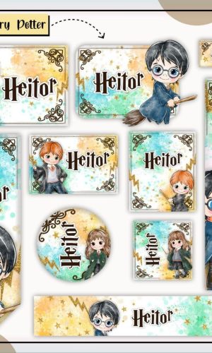 Arquivo de Corte Etiqueta Escolar Harry Potter #16832