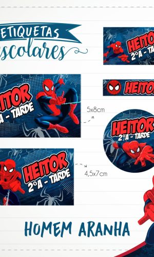 Arquivo de Corte - Etiqueta Escolar (homem Aranha) a