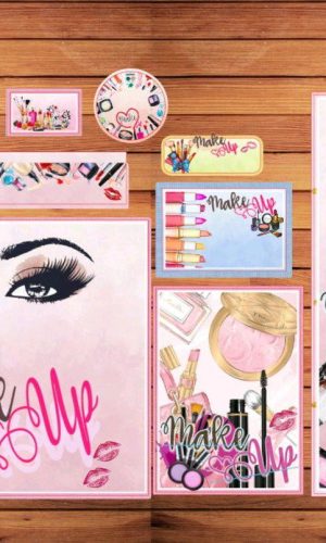 ARQUIVO DE CORTE ETIQUETA ESCOLAR MAQUIAGEM MAKEUP (#2451)