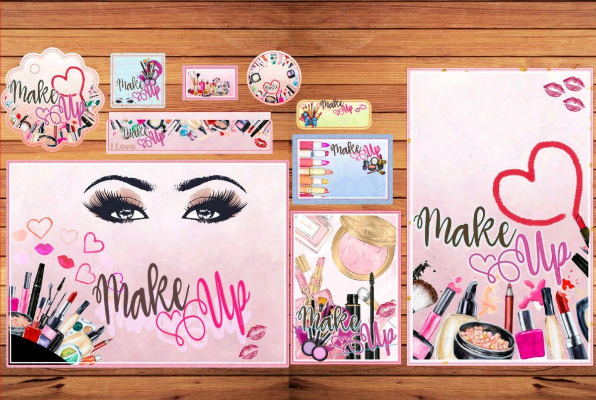 ARQUIVO DE CORTE ETIQUETA ESCOLAR MAQUIAGEM MAKEUP (#2451)