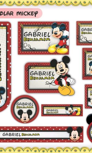ARQUIVO DE CORTE ETIQUETA ESCOLAR MICKEY (#2594)