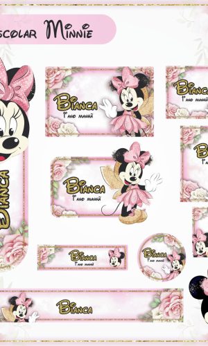 Arquivo de Corte - Etiqueta Escolar (Minnie) H