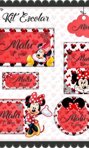 ARQUIVO DE CORTE ETIQUETA ESCOLAR MINNIE VERMELHA (#2523)