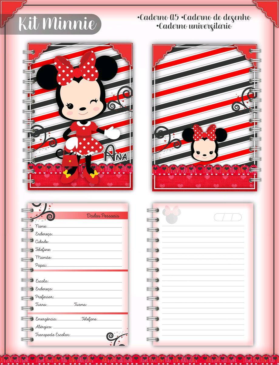 ARQUIVO DE CORTE ETIQUETA ESCOLAR MINNIE VERMELHA (#2572) - Imagem 2