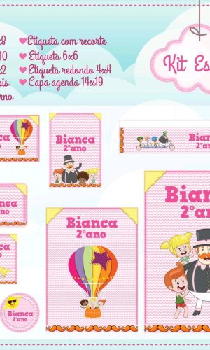 ARQUIVO DE CORTE ETIQUETA ESCOLAR MUNDO BITA MENINA (#2513)
