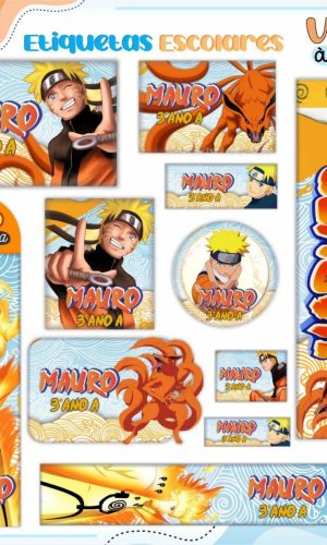 Arquivo de Corte Etiqueta Escolar Naruto #16823