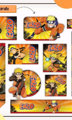 Arquivo de Corte Etiqueta Escolar Naruto #2796 Studio e pdf
