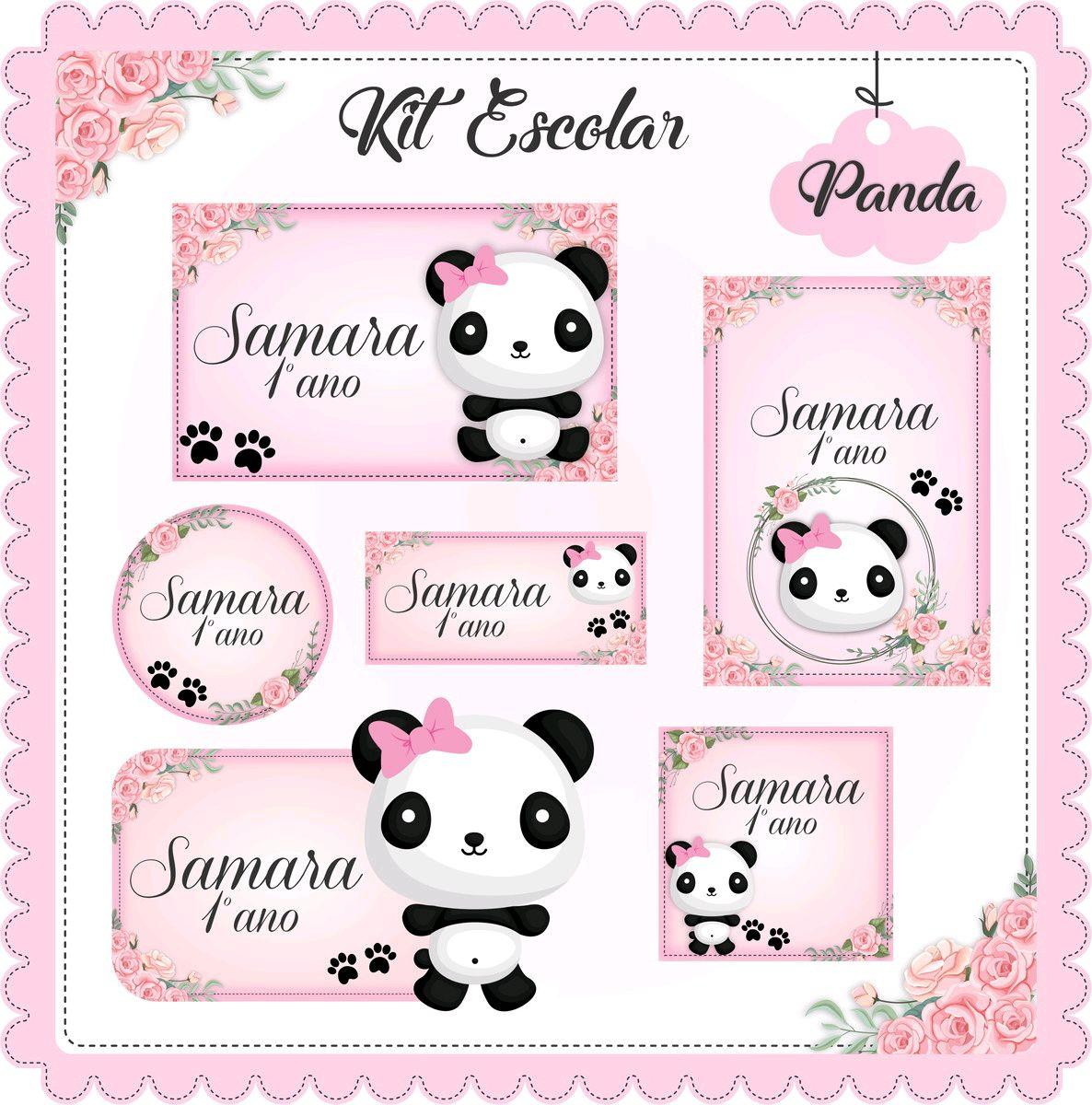 ARQUIVO DE CORTE ETIQUETA ESCOLAR PANDA (#2526)
