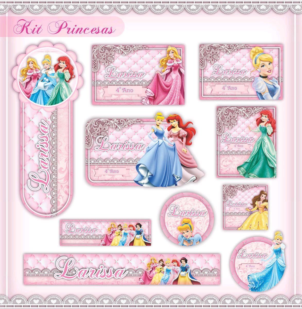 ARQUIVO DE CORTE ETIQUETA ESCOLAR PRINCESAS (#2560)