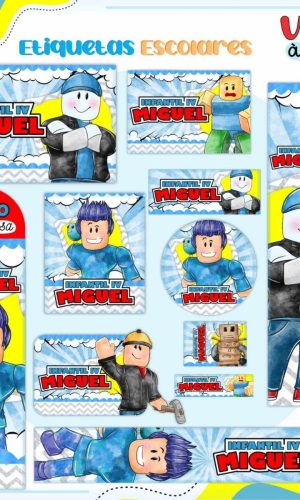 Arquivo de Corte Etiqueta Escolar Roblox #16829