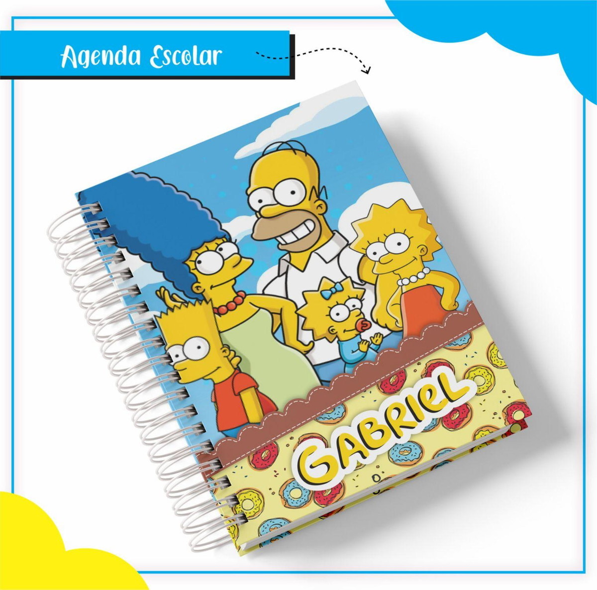 ARQUIVO DE CORTE ETIQUETA ESCOLAR SIMPSONS #2820 STUDIO PDF - Imagem 4
