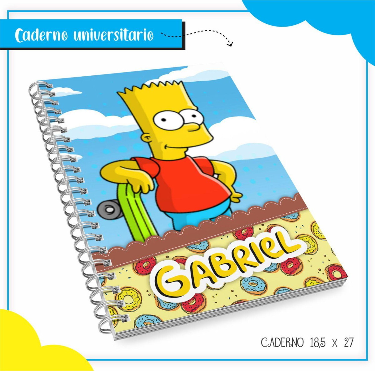 ARQUIVO DE CORTE ETIQUETA ESCOLAR SIMPSONS #2820 STUDIO PDF - Imagem 3