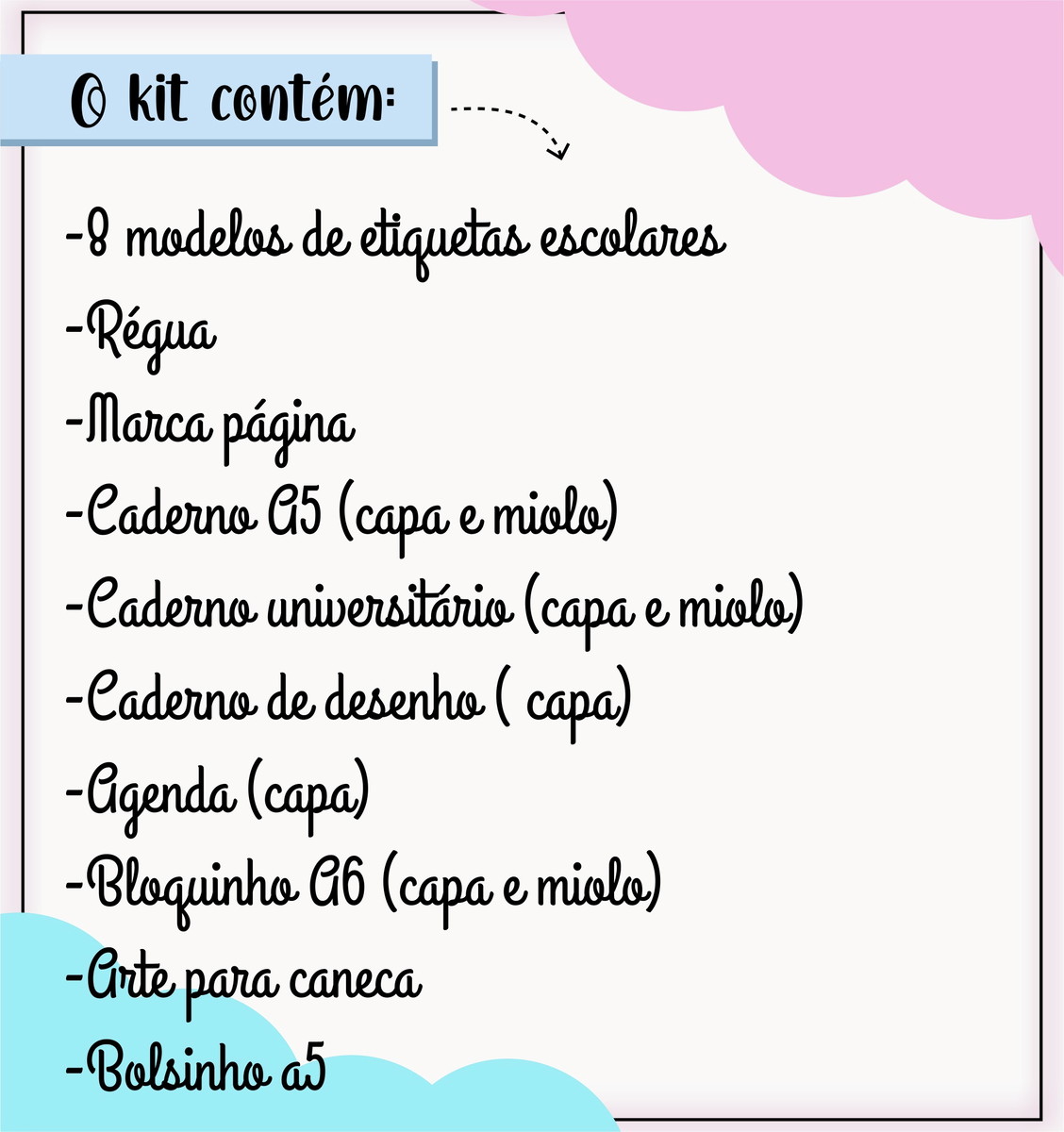 Arquivo de Corte - Etiqueta Escolar (Teen) A - Imagem 3
