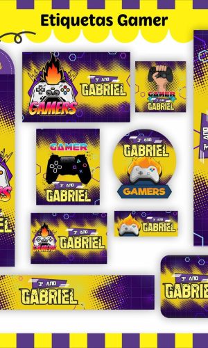 Arquivo de Corte Etiqueta Escolar Tema Gamer 2023 #15649