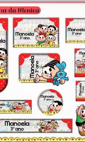 Arquivo de Corte - Etiqueta Escolar (Turma da Mônica) B