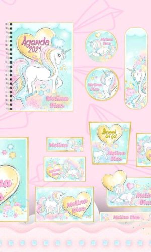 ARQUIVO DE CORTE ETIQUETA ESCOLAR UNICORNIO (#2419)