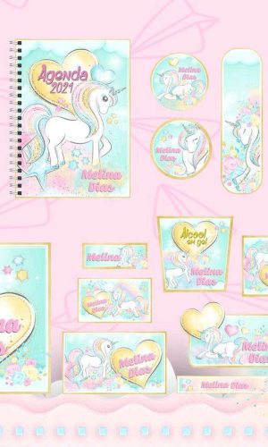 ARQUIVO DE CORTE ETIQUETA ESCOLAR UNICORNIO (#2419)