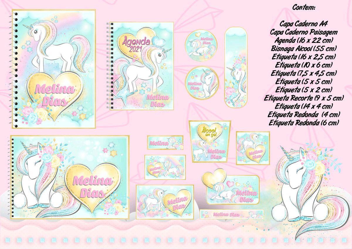 ARQUIVO DE CORTE ETIQUETA ESCOLAR UNICORNIO (#2419)
