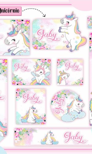 Arquivo de Corte Etiqueta Escolar Unicornio #2811 Studio pdf