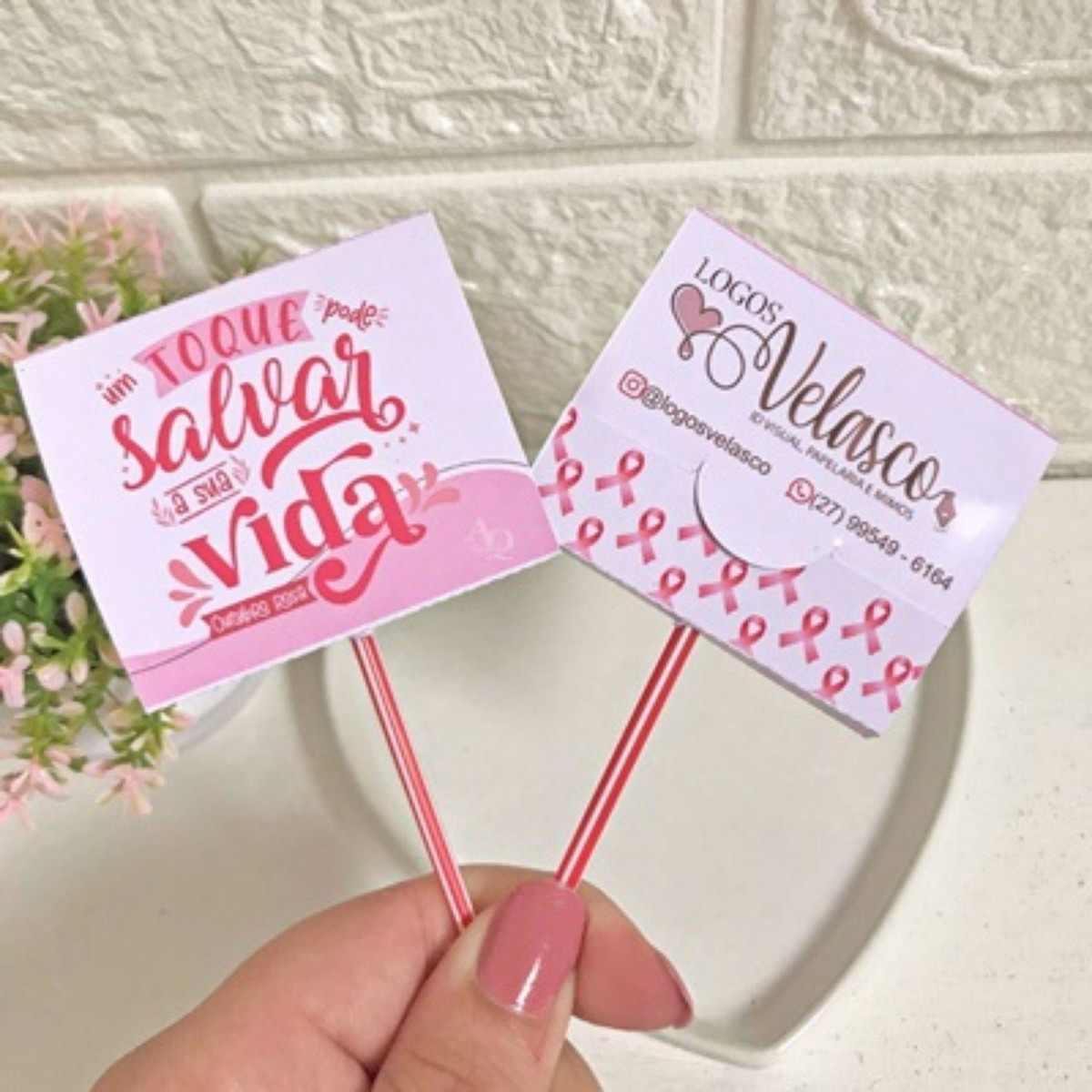 Arquivo De Corte Kit Artes Pirulito Outubro Rosa #15393 - Imagem 2