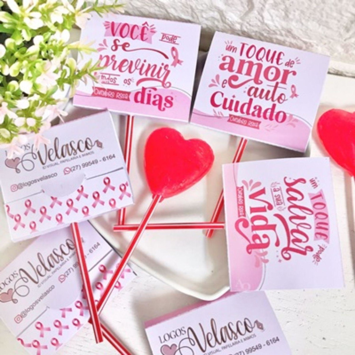 Arquivo De Corte Kit Artes Pirulito Outubro Rosa #15393