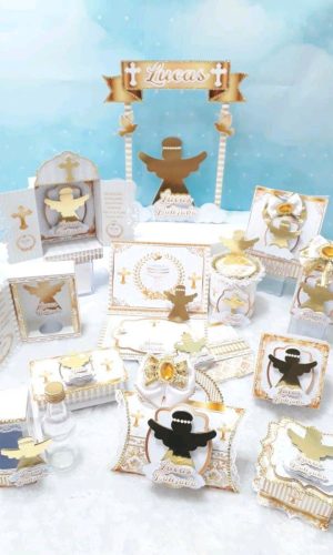 Arquivo de Corte Kit Batizado Dourado #7066 pdf e Studio