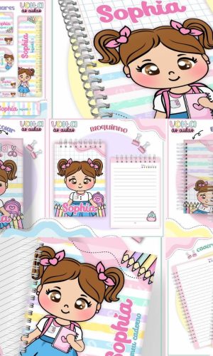 Arquivo de Corte Kit Escolar Completo Tema Aluninha #16861