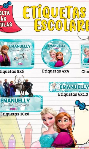 Arquivo de Corte Kit Etiquetas Escolar Frozen 2023 #15686