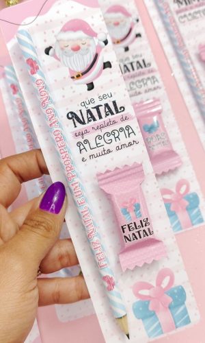 Arquivo de Corte Kit Natal Rosa Card Lapis e Balinha #16560