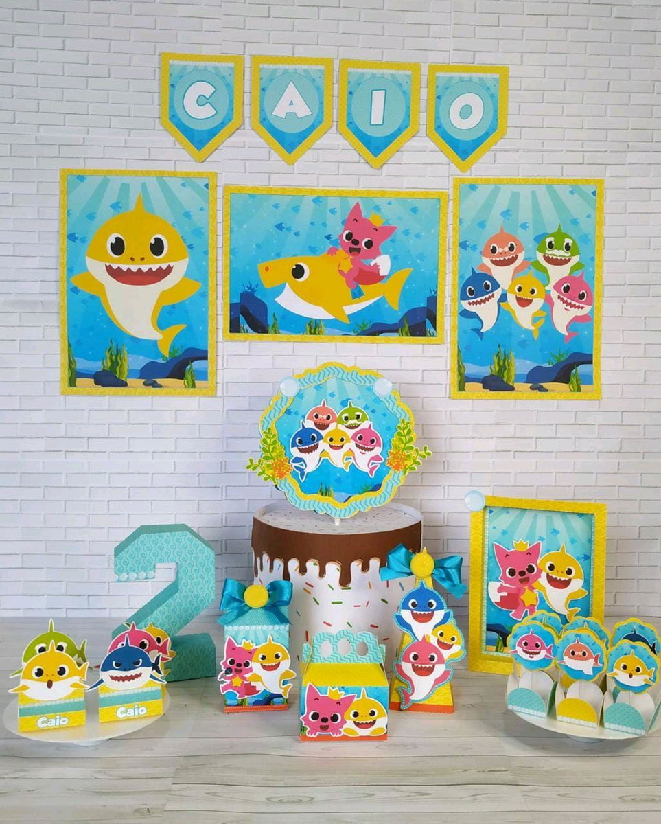 Arquivo de Corte Kit Só Um Bolinho Baby Shark #7042