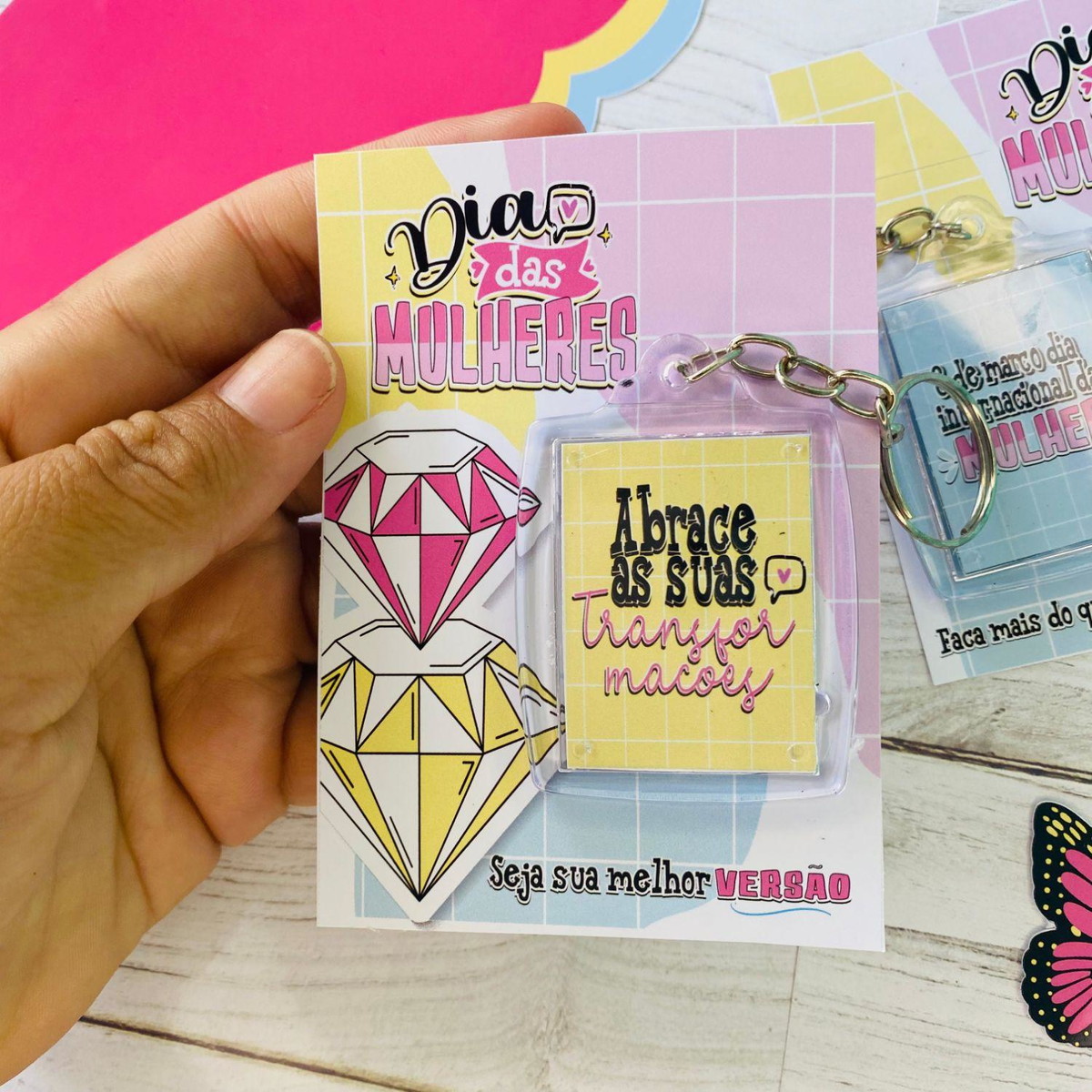 Arquivo de Corte Kit Tag + Chaveiro Dia da Mulher #15718 - Imagem 4
