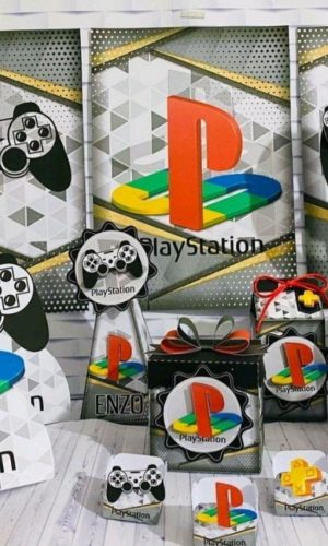 Arquivo de Corte Kit Tema Vídeo Game Playstation #11096
