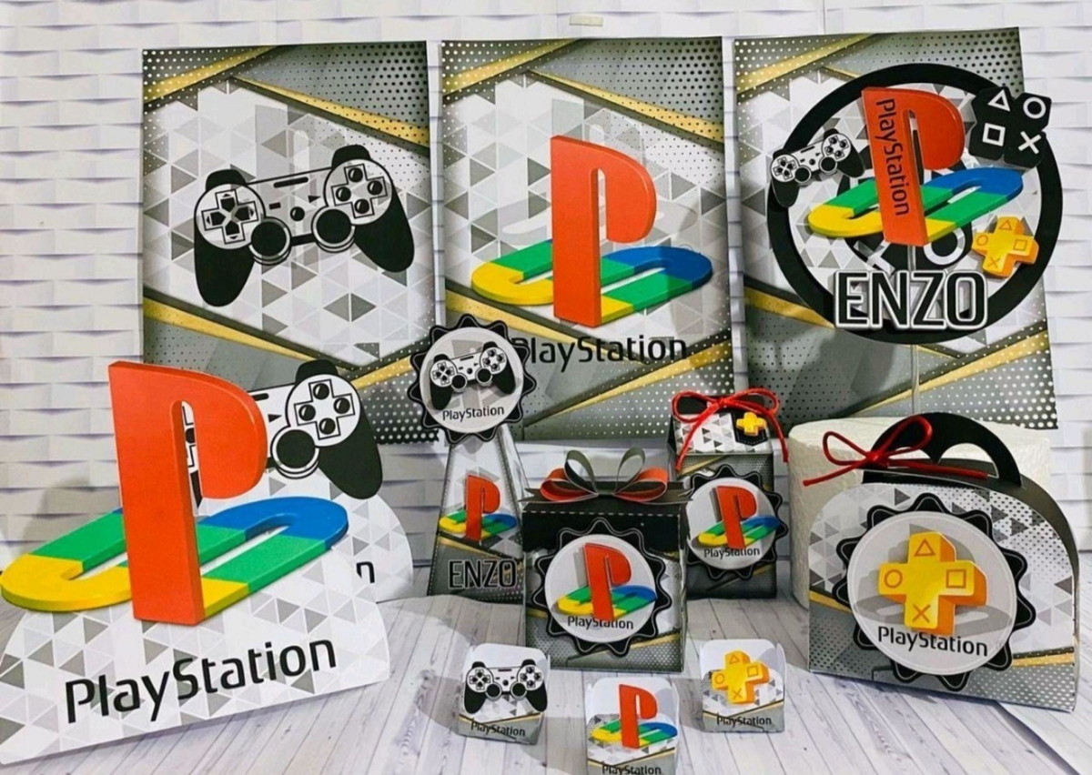 Arquivo de Corte Kit Tema Vídeo Game Playstation #11096