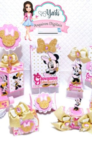 Arquivo de Corte Minnie Rosa com Dourado (#125) pdf e Studio