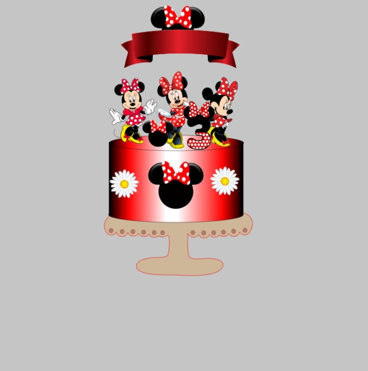 Arquivo de corte Minnie topo de bolo