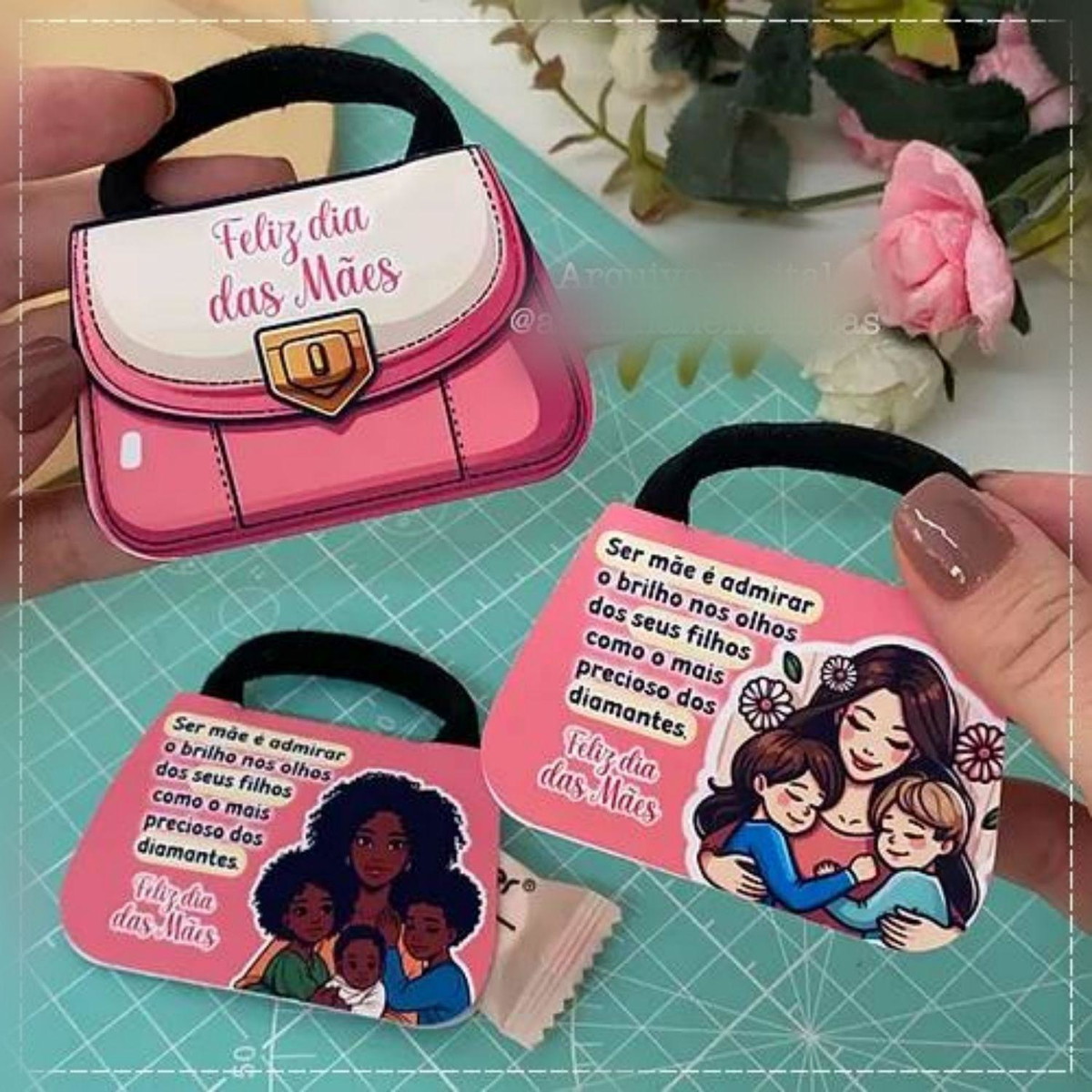 Arquivo de Corte Porta Bombom Bolsinha Dia das Maes #17349