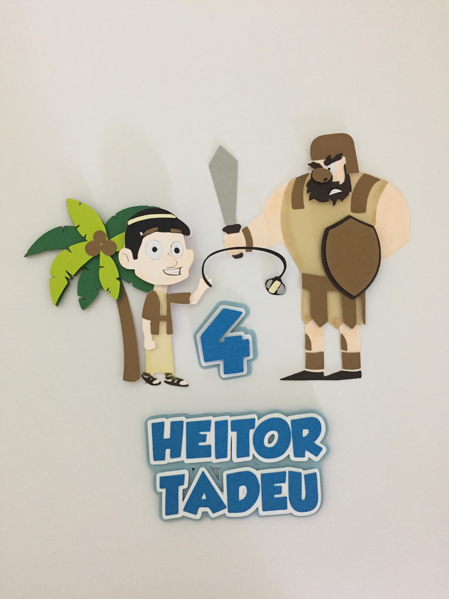 Arquivo de corte topo bolo Davi e Golias