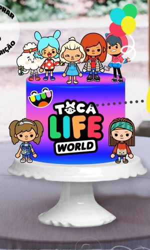 Arquivo de corte topo bolo Toca life world