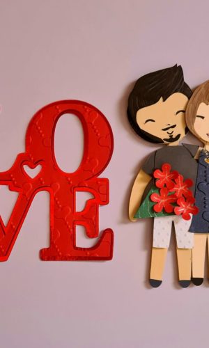 Arquivo de corte topo casal em camadas