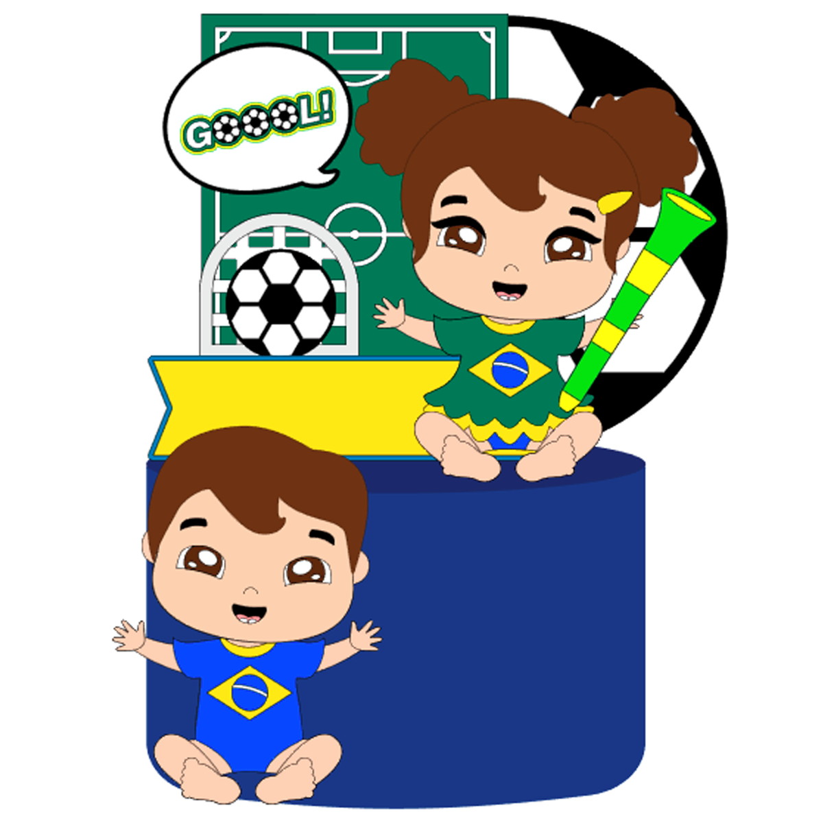 Arquivo de Corte: Topo Copa do Mundo Brasil Babys 044