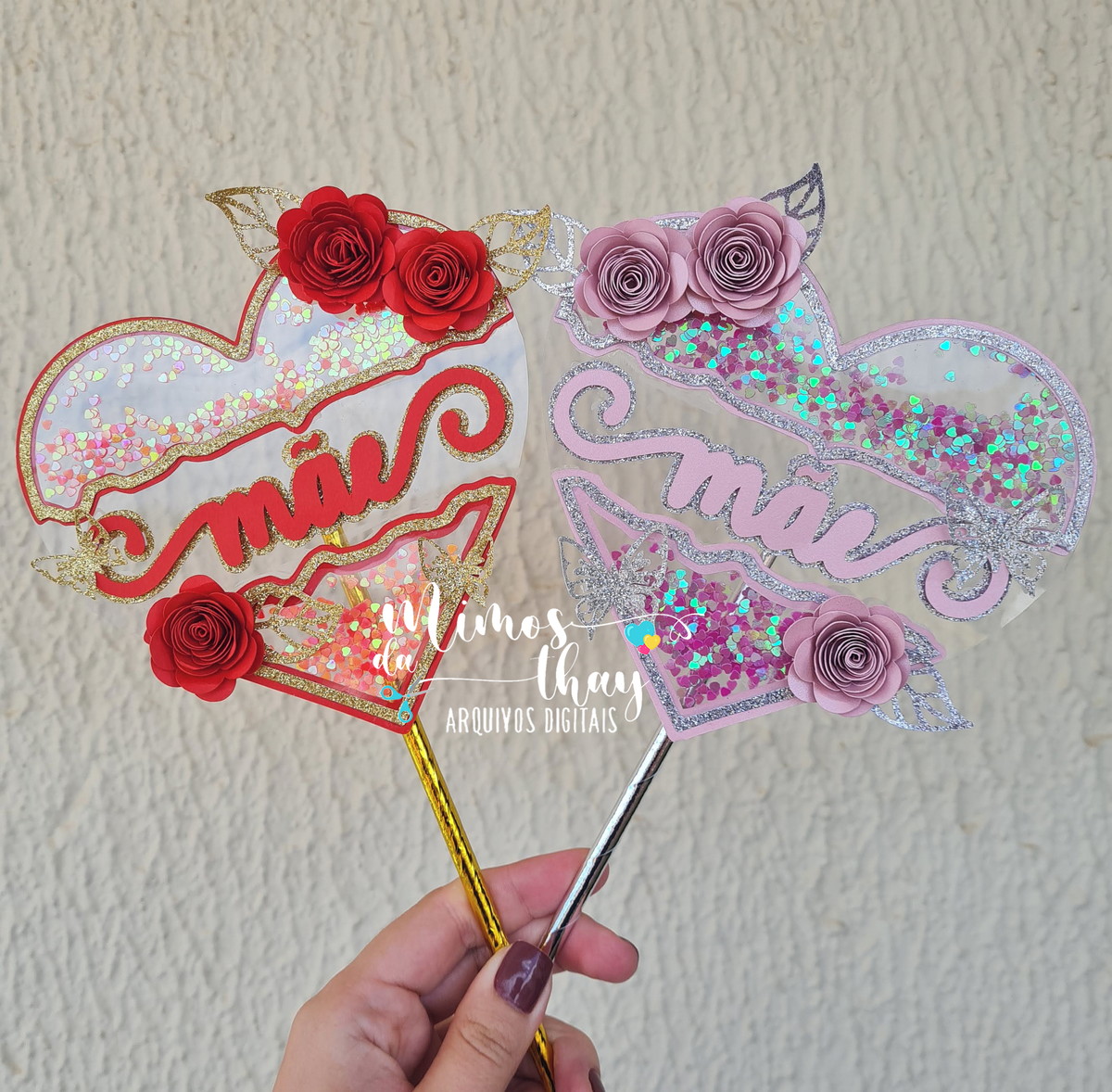 Arquivo de Corte Topo Coração Shaker + Flor Dia das Mães 064