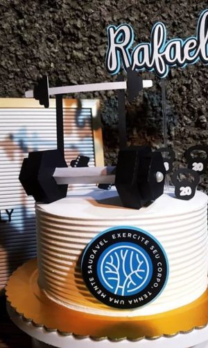 Arquivo de Corte: Topo de Bolo Academia Halteres 3d 003