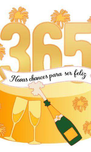 Arquivo de Corte: Topo de Bolo Ano Novo 365 Chances 044