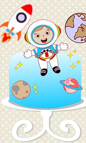 Arquivo de Corte Topo de Bolo Astronauta 001