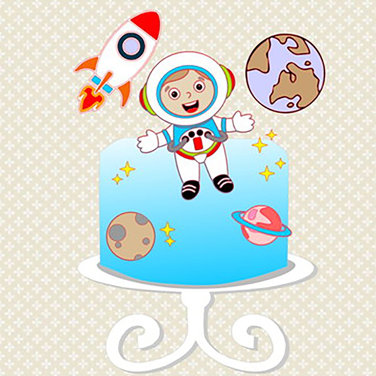 Arquivo de Corte Topo de Bolo Astronauta 001