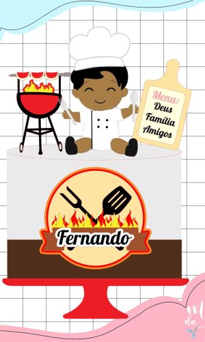 Arquivo de Corte: Topo de Bolo Baby Menino Churrasco 004