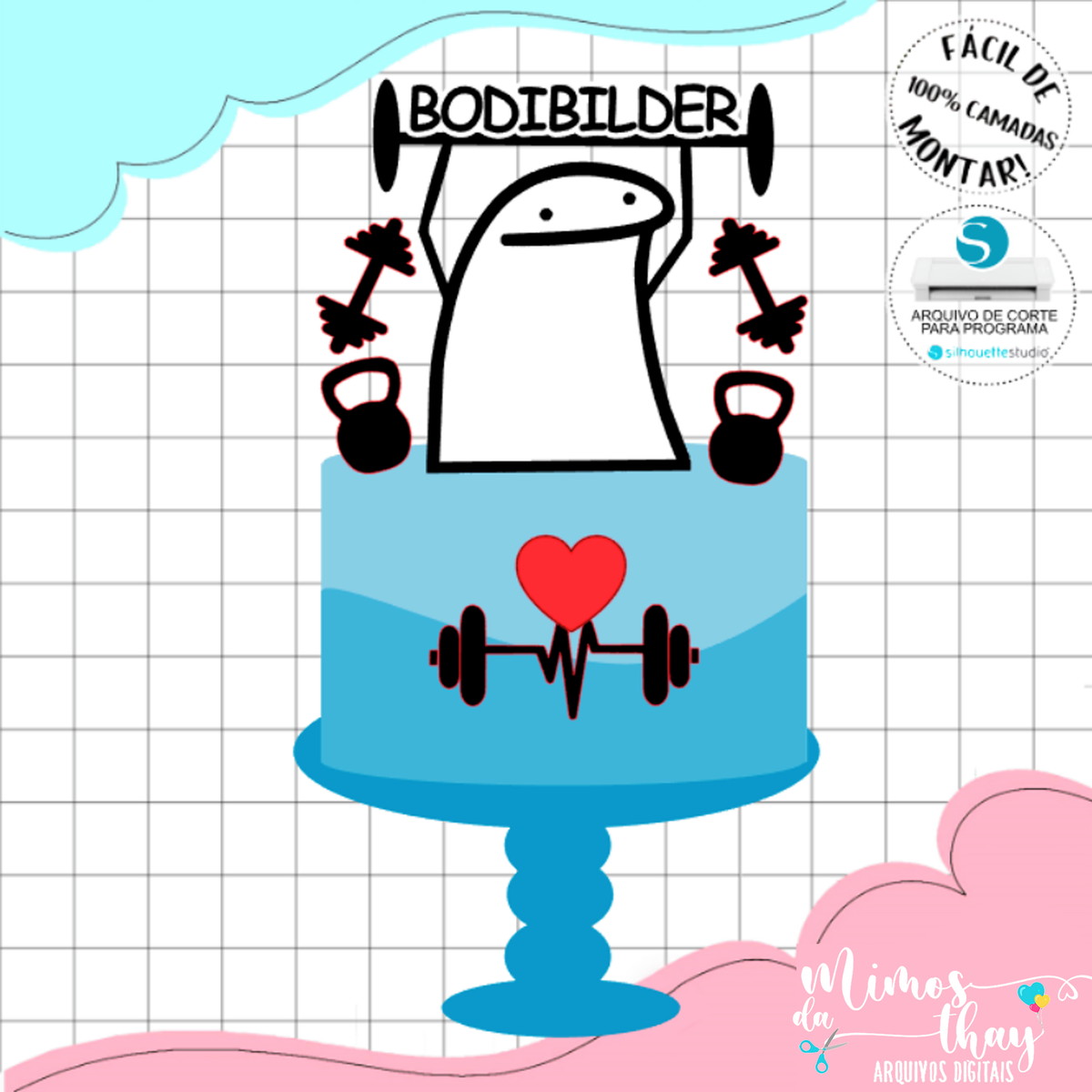 Arquivo de Corte Topo de Bolo Bodybuilder Flork Fitness 054