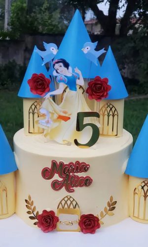 Arquivo de Corte: Topo de Bolo Branca de Neve Castelo 3d 021