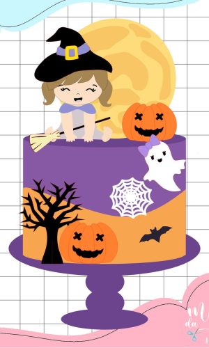 Arquivo de Corte Topo de Bolo Bruxinha Baby Halloween 090
