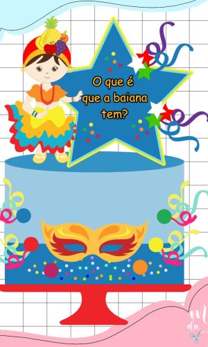 Arquivo de Corte Topo de Bolo Carnaval Menina Baiana 096